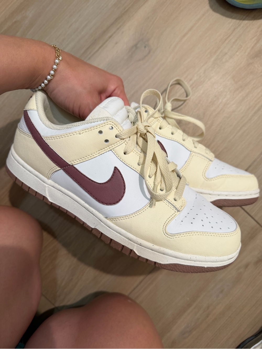 Nike Dunks Women’s Low-Top Sneakers in Cream and brown